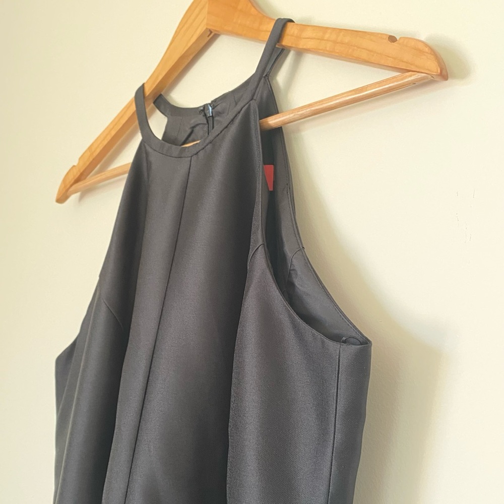 Carmen Marc Valvo Halter Black Hi-Lo Dress